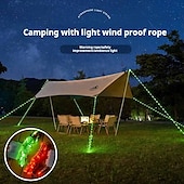 economico Striscie luci a batteria-1 corda luminosa da campeggio per esterni, 3 m/5 m/10 m, impermeabile IP66, corda antivento per tenda con 8 modalità di illuminazione, design durevole e vano batteria impermeabile AA.