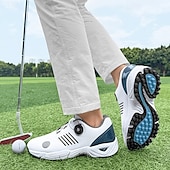 economico Scarpe da Golf da Uomo-scarpe da golf da uomo bianche e blu con tomaia in mesh traspirante: comfort e stabilità di alta qualità per gli appassionati di golf
