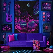 olcso Feketeművilágítás-Fekete fény szőttes világító a sötétben fényparti UV-reaktív szexis lány trükkös ködös függő szőttes falikép mural a nappaliba hálószobába