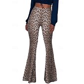 olcso Alsók-Retró Boho 1970-es évek Bell Bottom Pants fellángoló nadrág Hippi Diszkó Magas derék Állat Női Mindszentek napja Farsang Vakáció zenei fesztivál Fesztivál Felnőttek Nadrágok