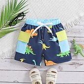 billige Badetøy-Baby Gutt One Piece Strandshorts utendørs Strand Barnas Dag Dyr Trykt mønster Grunnleggende Trykt mønster Badedrakter 4-7 år Sommer Blå