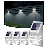 economico Applique per esterni-1 pz. Luci da parete per esterni, impermeabili, solari, in acciaio inox, con sensore umano, illuminazione intelligente per scale, balconi e recinzioni.