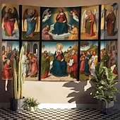 preiswerte Mittelalterlicher Wandteppich-Mittelalterliche Wandteppich Mittelalter Teppich Religiöse Kunst Große Wanddekoration Fotografische Kulisse für Zuhause Schlafzimmer Wohnzimmer Dekoration Gent Belgien