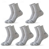 economico calzini da uomo-Per uomo 5 Paia Pacchi Multipli Calzini Calzini da Corsa Calzini Casual Nero Bianco Colore A righe Vacanza Sport &amp; Outdoor Quotidiano Base Medio Primavera Autunno Moda Casual