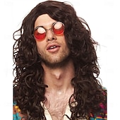 ieftine Peruci istorice-Peruca hippie groovy costume peruci rocker din anii '80 Halloween