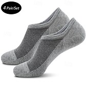 billiga herrstrumpor-Herr 4 Par Multipack Socka Löparstrumpor Vardagliga strumpor Svart Vit Färg Färgblock Semester Sport &amp; Utomhus Dagligen Grundläggande Medium Vår Höst Mode Ledigt