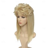 economico Parrucche storiche-Parrucca mullet per donna anni &#039;80 e &#039;90, accessorio per feste di Halloween
