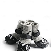 baratos Botas &amp; Protetores de Patas-Meias antiderrapantes para cães para evitar lamber as patas, sapatos para cães em pavimento quente, botas para cães pequenos, médios e grandes, botas com controle de tração &amp;protetores de patas para