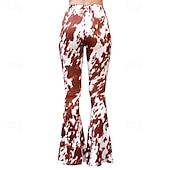 olcso Alsók-Retró Boho 1970-es évek Bell Bottom Pants fellángoló nadrág Hippi Diszkó Magas derék Állat Női Mindszentek napja Farsang Vakáció zenei fesztivál Fesztivál Felnőttek Nadrágok