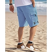 economico Vacanza-Per uomo Pantaloncini cargo Shorts Pantaloncini Estivi Coulisse Elastico in vita Multi-tasche Semplice Comodità Indossabile Lunghezza al ginocchio All&#039;aperto Sport Quotidiano Moda Casual Nero Blu