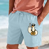 economico Vacanza-Per uomo Shorts Pantaloncini Estivi Shorts da Spiaggia Coulisse Elastico in vita Stampato Grafico Animale Comodità Traspirante Corto All&#039;aperto Casuale Quotidiano Vacanza Hawaiano Bianco Verde