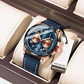 abordables Relojes de Cuarzo-Reloj de cuarzo multifunción para hombre, nuevo, resistente al agua, con luz nocturna y cronómetro, a la moda y para tiempo libre, 862