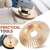 cheap Drill Bit Set-3PCS Wood Carving Disc Set for 4&quot; or 4 1/2&quot; Angle Grinder with 5/8&quot; Arbor, Grinding Wheel Shaping Disc for Wood Cutting, Grinder Cutting Wheel Attachments