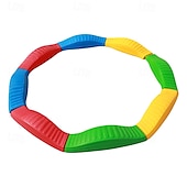 baratos Atividade ao Ar Livre-Jogos de chão Montessori para áreas internas/externas - prancha de equilíbrio com design circular para crianças &amp;brinquedo de ponte de madeira para condicionamento físico pré-escolar &amp;treinamento de