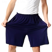 billiga Sov botten-Herr Vardagsklädsel Pyjamasshorts Slät Mode Klassisk Ledigt Hem Dagligen Säng Bomull Komfort Andningsfunktion Mjuk Shorts Elastisk midja Sommar Svart Rodnande Rosa