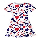halpa 3D sarjakuva lipasto-Tyttöjen 3D Sydän Perhonen Mekko Lyhythihainen Kesä Kevät Loma Päivittäin Pyhäpäivä Prinsessa Kaunis Makea Lapset 4-12 vuotta Rento mekko Polvipituinen Normaali