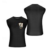 ieftine Tricouri de Sală-Bărbați Bluză Vest Top Sub Cămașă Cămașă fără mâneci Fără manșon Stil Nautic Vară Pocher Modă Designer De Bază Imprimeu Vacanță Stradă Ieșire Negru Alb Albastru piscină Top tricou pentru bărbați