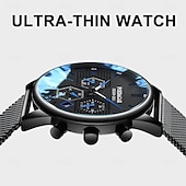 preiswerte Quarz-Uhren-635 Herren Multifunktions-Quarzuhr – wasserdicht, leuchtendes Zifferblatt, Kalender, Stoppuhr, modisches Edelstahlarmband, Business- &amp; Casual-Stil