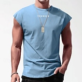 economico Canotte da palestra-Per uomo Canotta Maglietta smanicata Canottiera Maglietta senza maniche Senza Maniche Girocollo Estate Lettera Moda Designer Essenziale Stampato Vacanza Streetwear Uscire Nero Bianco Rosso Maglietta