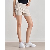 cheap Women&#039;s Skirts &amp; Skorts-US Open Women&#039;s Tennis Skirts with Shorts Ruched Drawstring 2 in 1 Breathable Tennis Golf Running Solid Colored Black White Tennis Clothing