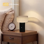 economico Lampade da tavolo e da lettura-Lampada da scrivania ricaricabile tramite USB, lampada da comodino, lampada da notte, lampada da studio, lampada a fungo, lampada da campeggio, ristorante, 1 pz.