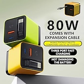 cheap Tool Accessories-3 in 1 GaN Charger,Scalable 80w Max Fast Charger Module with Type-C Cable and 2 USB Ports, for iPhone, Phone and Laptops