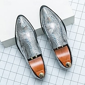 abordables Semi-formel-Chaussures à enfiler pour hommes à imprimé serpent métallisé turquoise - tendance, modernes, parfaites pour les sorties décontractées et les événements avant-gardistes