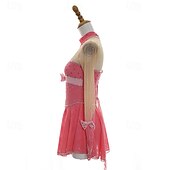 economico Abiti da Pattinaggio Artistico-Abito da pattinaggio artistico Per donna Ragazze Pattinaggio sul ghiaccio Vestito Rosso rosa Patchwork Foro per il pollice Rete Spandex Elasticizzato Allenamento Professionale Competizione Vestiti da