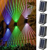 Недорогие Уличные светильники-2/4 шт. настенный светильник на солнечных батареях, водонепроницаемый, светящийся вверх и вниз, садовый светильник для забора, дома, заднего двора, террасы, крыльца, праздничного ландшафтного