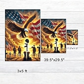 זול 250 שנה-דגל גינה ליום העצמאות בגודל 12 x 18 אינץ' דגלים קטנים לגינה לחוץ דגלים חיצוניים דגלים לחג לכל העונות