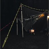 cheap Battery String Lights-1 Pc Outdoor Camping Rope Light – Waterproof Camping Luminous Wind Rope, 5M/16.4FT, 3 Lighting Modes, Windproof Canopy Tent Rope with AA Battery Box, Perfect for Outdoor Atmosphere Lighting