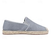 billiga Slip-ons och loafers till herrar-herrblå espadriller med slip-on-sula i jute – lätta och andningsbara skor för varmt väder