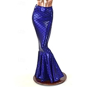 economico Costumi da donna-Regina Sirena Gonna Gonna a sirena Coda da sirena Sexy Drag &amp; Glam Vernice in lattice lucido Metallico Per donna Adulti Festival Musicale Parata dell&#039;Orgoglio Mese dell&#039;orgoglio Halloween Carnevale