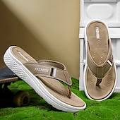 cheap Vacation Sandals-Men&#039;s Black Thick Sole Flip Flops with Soft Footbed and Fashion Strap Design for Adults Comfortable Summer Slippers for Beach Vacation Poolside Lounge Daily Shower Use