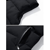 billiga Herrarnas puffer väst-Herr Pufferväst Gilet Quiltad väst Semester Dagligen Datum Mode Ledigt Höst vinter Ficka Polyester Håller värmen Bekväm Ensfärgat Dragkedja Hög krage Normal Svart Vin Rubinrött Blå Väst