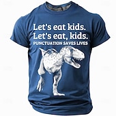  Herren T-Shirt - Lustige Zeichensetzung rettet Leben Grammatikwitz T-Rex Grafik Kurzarm