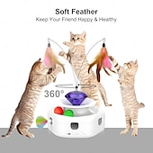 お買い得  猫用おもちゃ-猫じゃらし インタラクティブトイ ととも​​に 充電式 ペットフレンドリー 耐用的 自動 のために 猫用 屋内 ペットプレイ