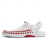 preiswerte Urlaubsandalen-Herren-Sneaker in Rot und Marineblau, Laufschuhe mit einzigartigem Schnürdesign und gepolsterter Sohle für Sport und Freizeit
