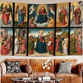 preiswerte Mittelalterlicher Wandteppich-Mittelalterliche Wandteppich Mittelalter Teppich Religiöse Kunst Große Wanddekoration Fotografische Kulisse für Zuhause Schlafzimmer Wohnzimmer Dekoration Gent Belgien