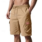 economico Classico-Per uomo Pantaloncini cargo Shorts Pantaloncini Estivi Coulisse Elastico in vita Multi-tasche Semplice Comodità Indossabile Lunghezza al ginocchio All&#039;aperto Sport Quotidiano Moda Casual Nero Giallo
