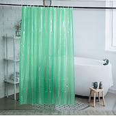 cheap Shower Curtains-3D PEVA Shower Curtain Liner Waterproof 180x180cm 70&quot;x70&quot; Rustproof Metal Grommet Holes for Bathroom, Heavyweight Fabric, Washable, with Hooks Water Cube Colorful Clear