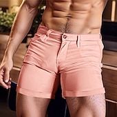 cheap Work Shorts-Men&#039;s Shorts Summer Shorts Work Shorts Casual Shorts Buttons Pocket Plain Comfort Short Holiday Beach Weekend Fashion Casual White Yellow