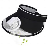 baratos Ventoinhas-chapéu de ventilador, viseiras de sol, chapéu com ventilador, chapéu de sol de grande área com ventilador de resfriamento de 2 velocidades, proteção solar
