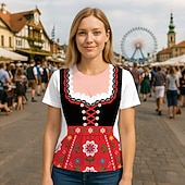 abordables Ropa Gráfica-T-Shirt bávaro Munich Alemán Gracioso Camiseta Gráfico para Mujer Adulto Impresión 3D  para Carnaval Cerveza Oktoberfest Fiesta