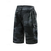 billiga Utomhus-Herr Cargo-shorts Capribyxor Camo Shorts Sommarshorts Snörning Elastisk midja Flera fickor Kamuflasje Komfort Bärbar Vadlängd Utomhus Sport Dagligen Mode Ledigt Kaki Armégrön
