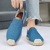 economico Slip-ons e mocassini da uomo-scarpe espadrillas slip-on da uomo rosse con suola in juta - scarpe estive comode e alla moda per l&#039;uso quotidiano
