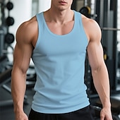 cheap Tank Tops-Men&#039;s Tank Top Vest Top Undershirt Sleeveless Shirt Sleeveless Crew Neck Summer Plain Fashion Designer Basic Classic Vacation Street Going out Black White Wine Top Tee for Men