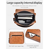economico Borselli da uomo-Borsa a tracolla da uomo in similpelle – borsa a tracolla vintage con fibbia e tasca con cerniera, elegante e pratica per lavoro, viaggi e uso quotidiano – regalo perfetto per la festa del papà
