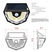 economico Applique per esterni-1 lampada da parete solare impermeabile per esterni con 58 LED, illuminazione per cortile, portico, garage, giardino, tre modalità di illuminazione intelligente con rilevamento del corpo umano, luci da parete su e giù