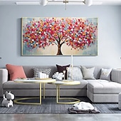 cheap Tree Oil Paintings-Mintura Handmade 3D Tree Flowers Landscape Oil Paintings On Canvas Wall Art Decoration Modern Abstract Picture For Home Decor Rolled Frameless Unstretched Painting